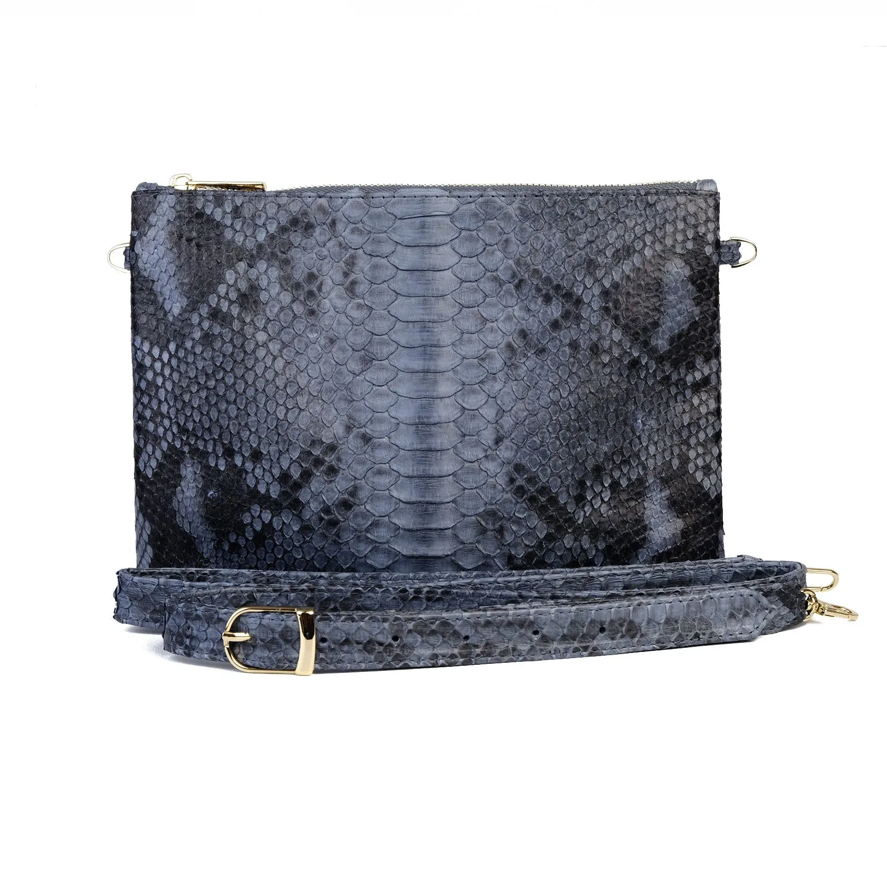 Kyushu Grey Motif Zipper Crossbody