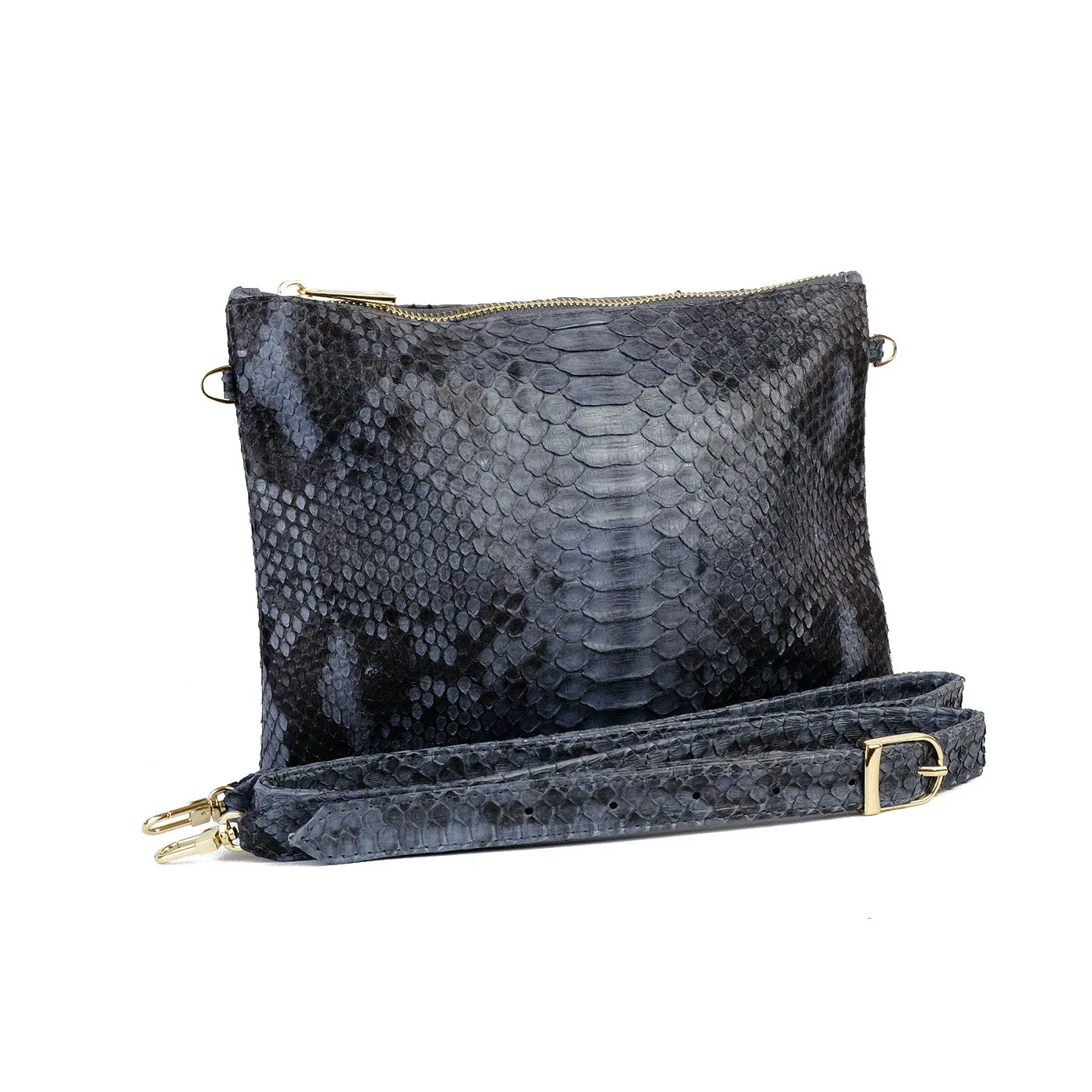 Kyushu Grey Motif Zipper Crossbody