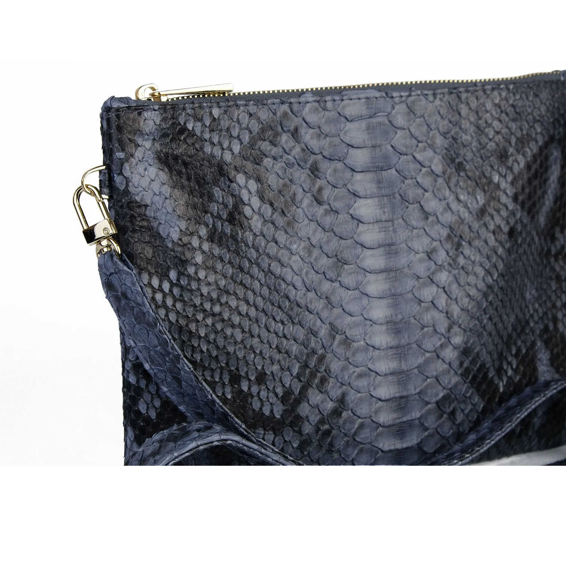 Kyushu Grey Motif Zipper Crossbody