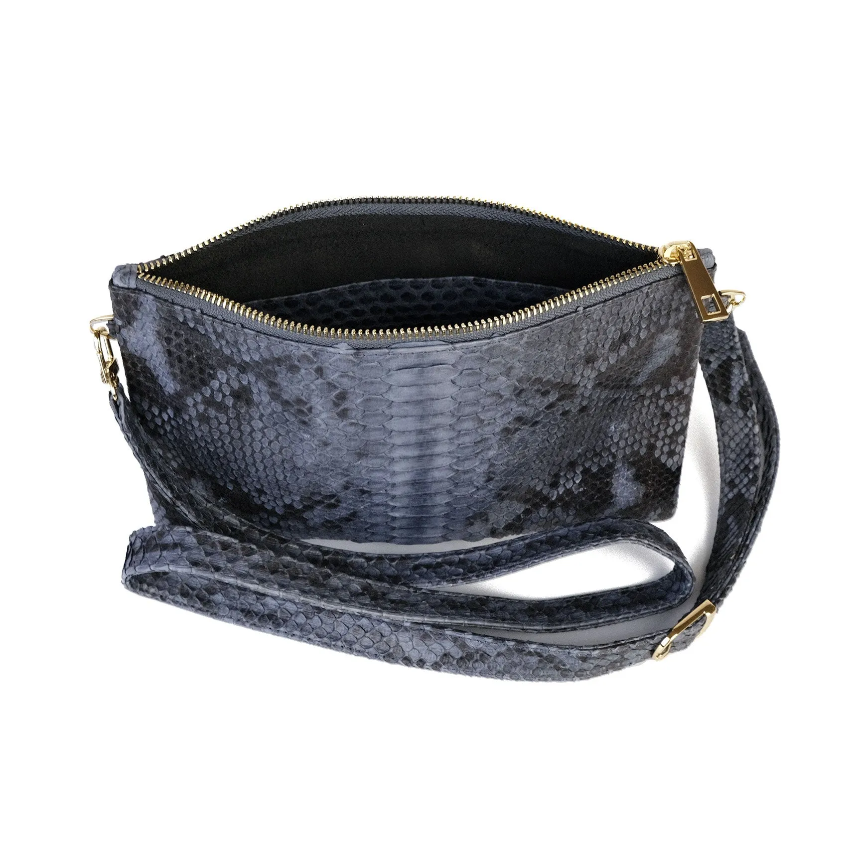 Kyushu Grey Motif Zipper Crossbody