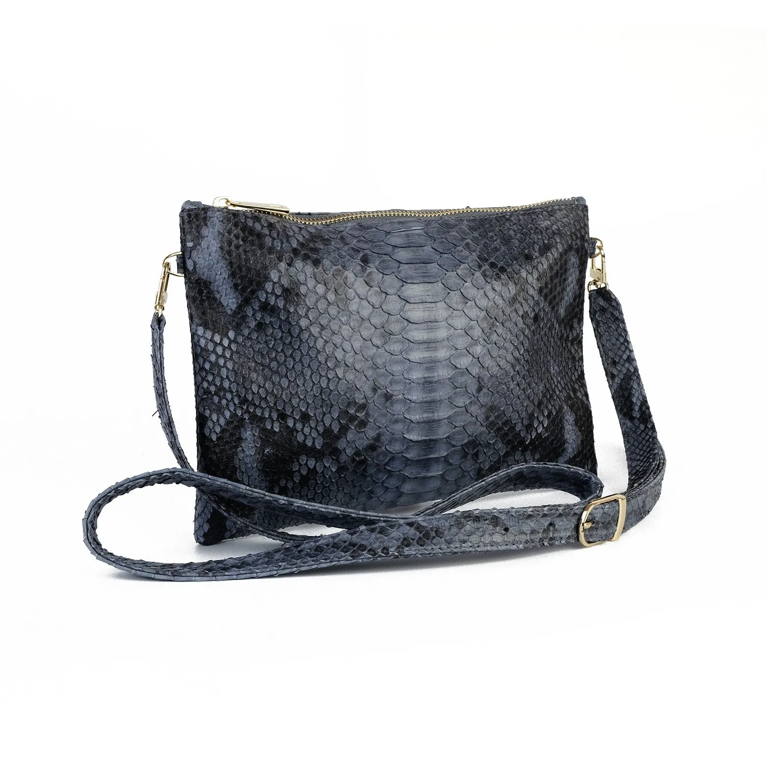 Kyushu Grey Motif Zipper Crossbody