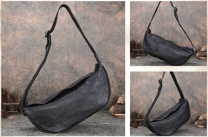 Large Women's Crossbody Chest Bag Leather Sling Bags For Women