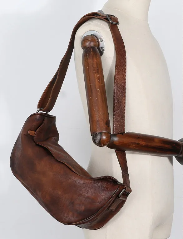 Large Women's Crossbody Chest Bag Leather Sling Bags For Women