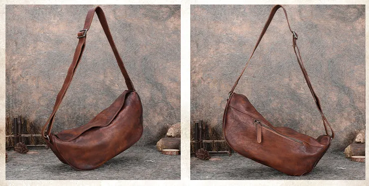 Large Women's Crossbody Chest Bag Leather Sling Bags For Women
