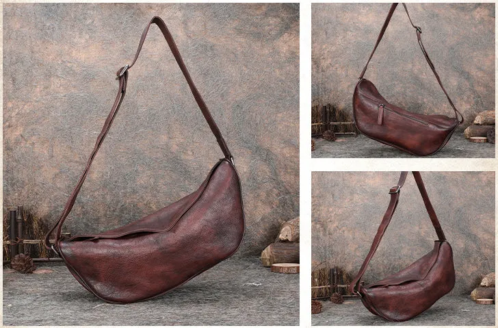 Large Women's Crossbody Chest Bag Leather Sling Bags For Women