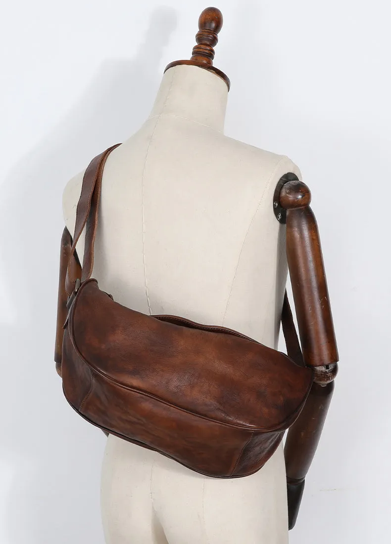 Large Women's Crossbody Chest Bag Leather Sling Bags For Women