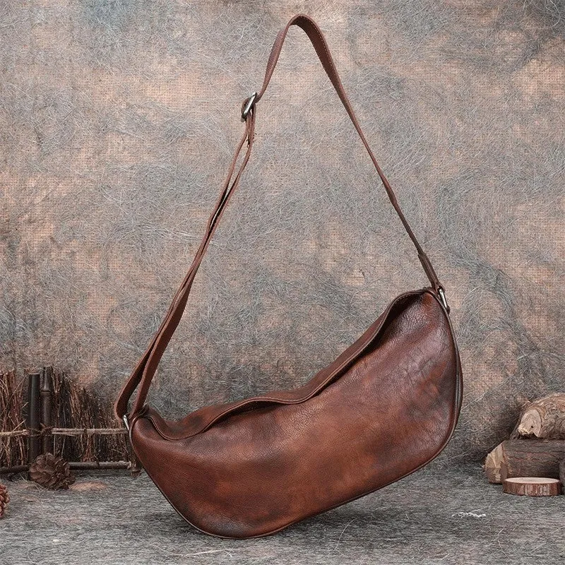 Large Women's Crossbody Chest Bag Leather Sling Bags For Women