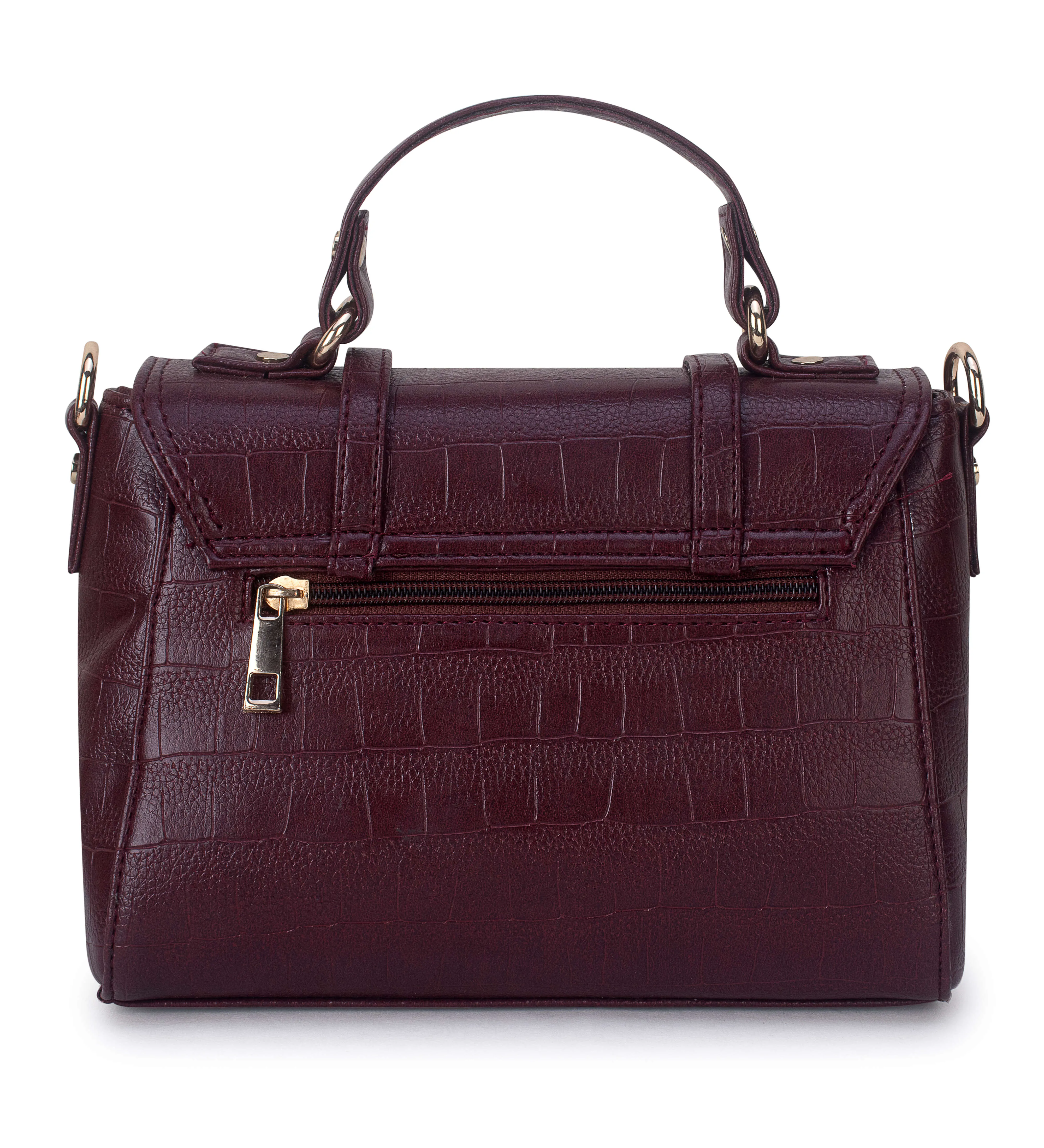 Maroon Croco Satchel Hand bag