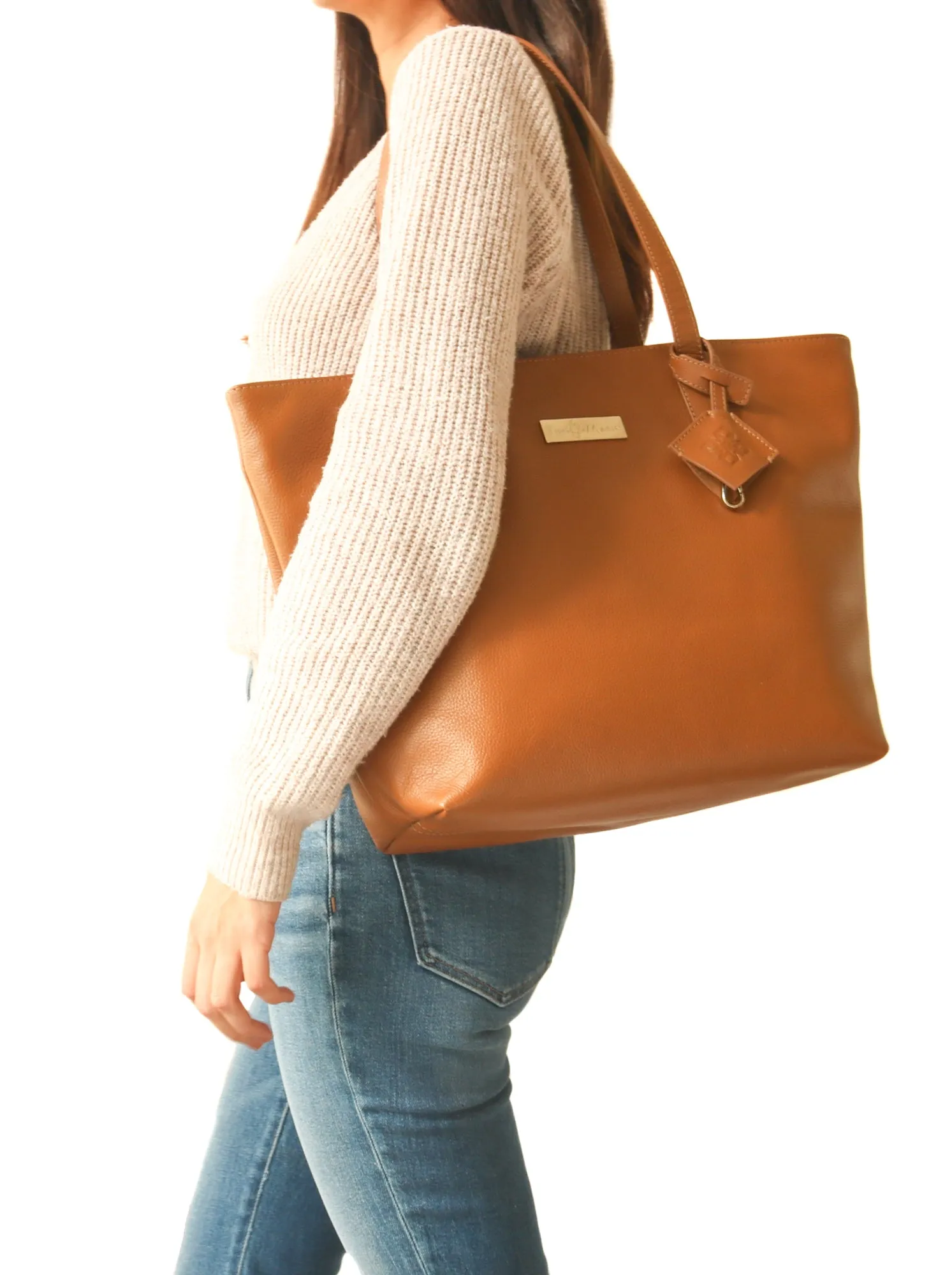 Martina Leather Tote - Tan
