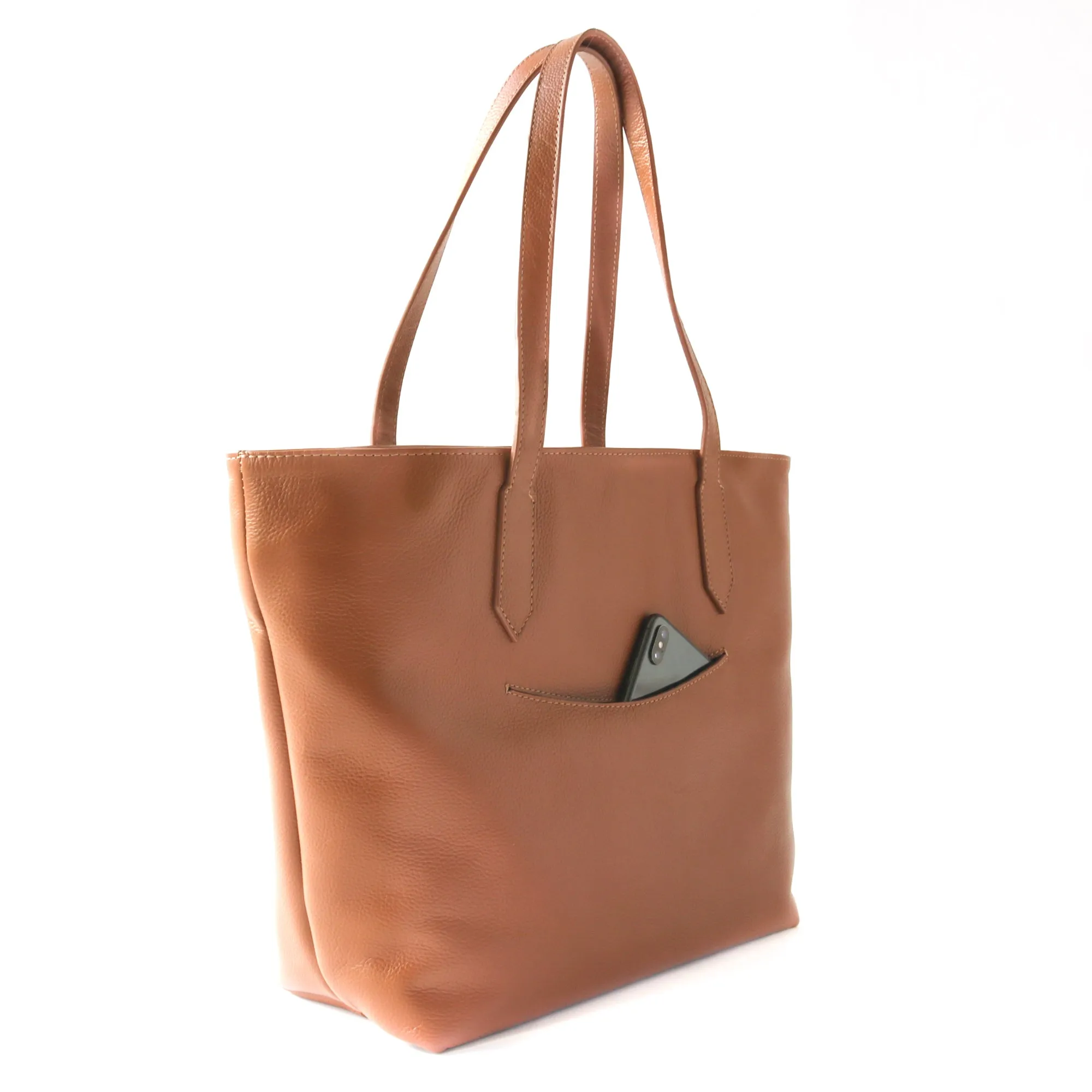 Martina Leather Tote - Tan