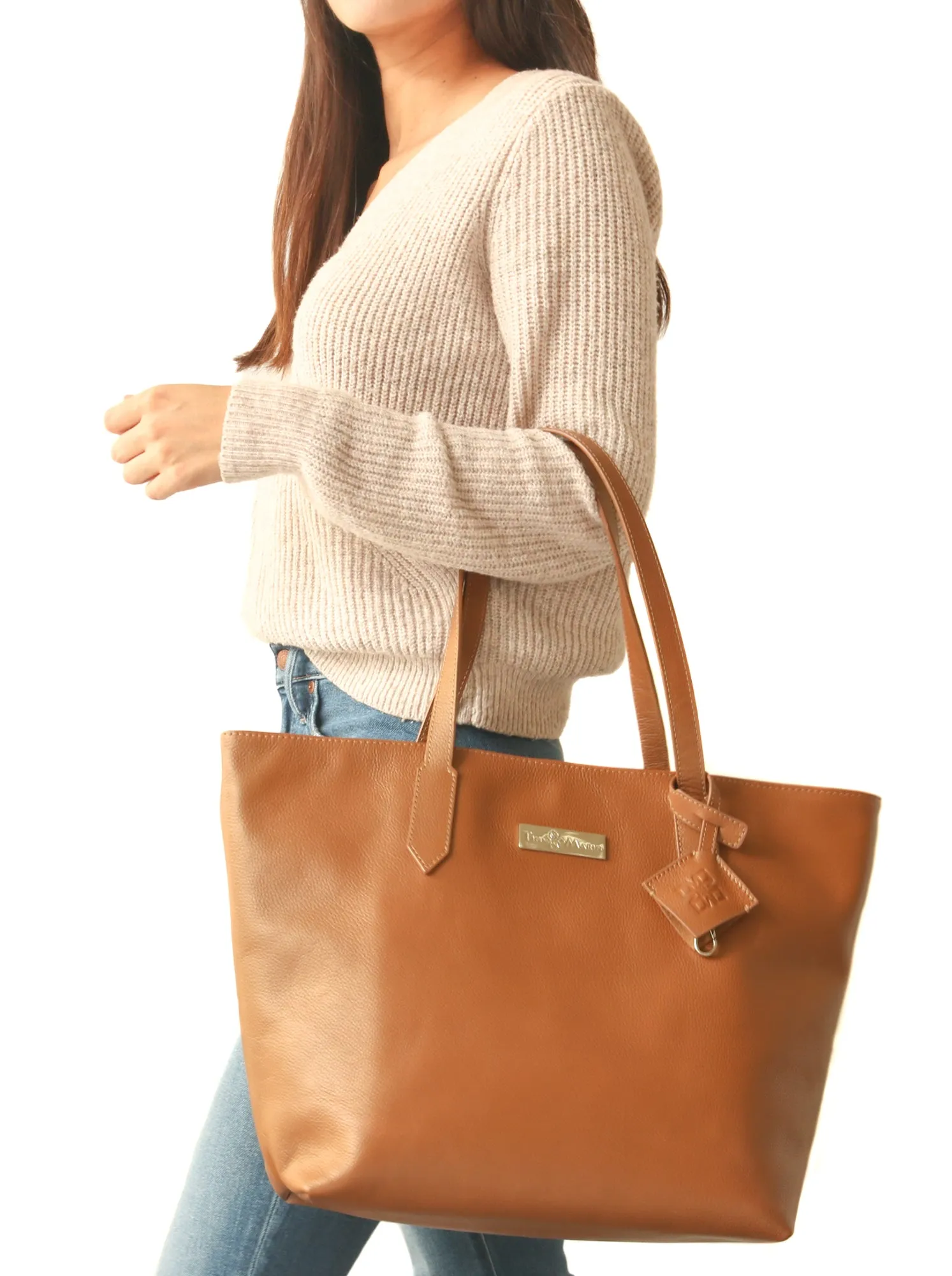 Martina Leather Tote - Tan