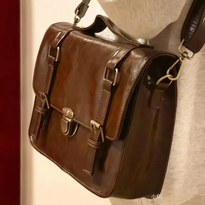 MAYTRENDS  -  Women's Handbags Trend  Vintage Postman Leather Girls Shoulder Bag  Female Casual Tote Y2K Ladies Handbag Retro Bags Women