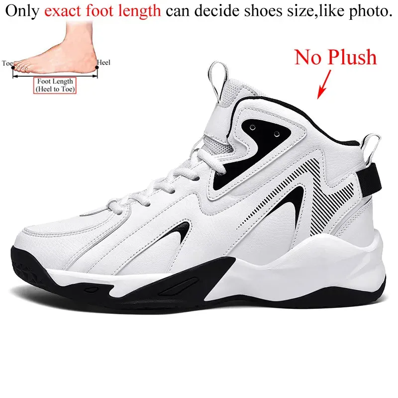 Men High-Top PU Leather Basketball Shoes Training Sneakers Sport Shoes