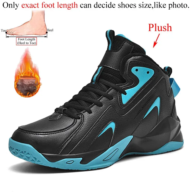 Men High-Top PU Leather Basketball Shoes Training Sneakers Sport Shoes
