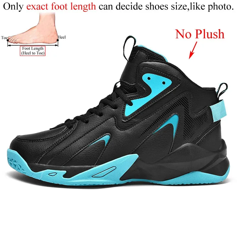 Men High-Top PU Leather Basketball Shoes Training Sneakers Sport Shoes
