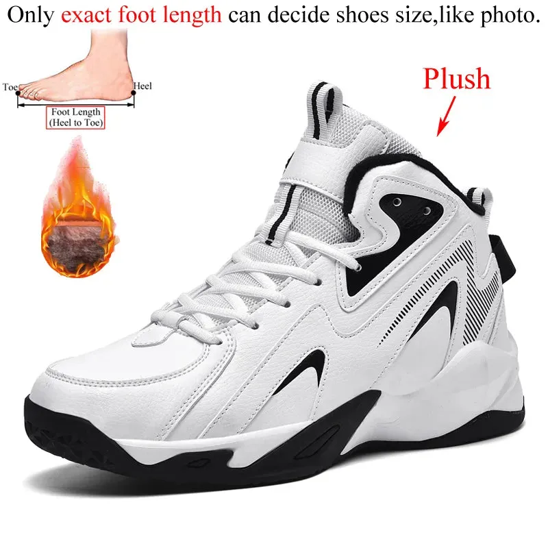 Men High-Top PU Leather Basketball Shoes Training Sneakers Sport Shoes