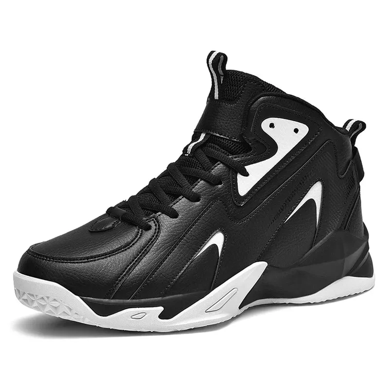 Men High-Top PU Leather Basketball Shoes Training Sneakers Sport Shoes