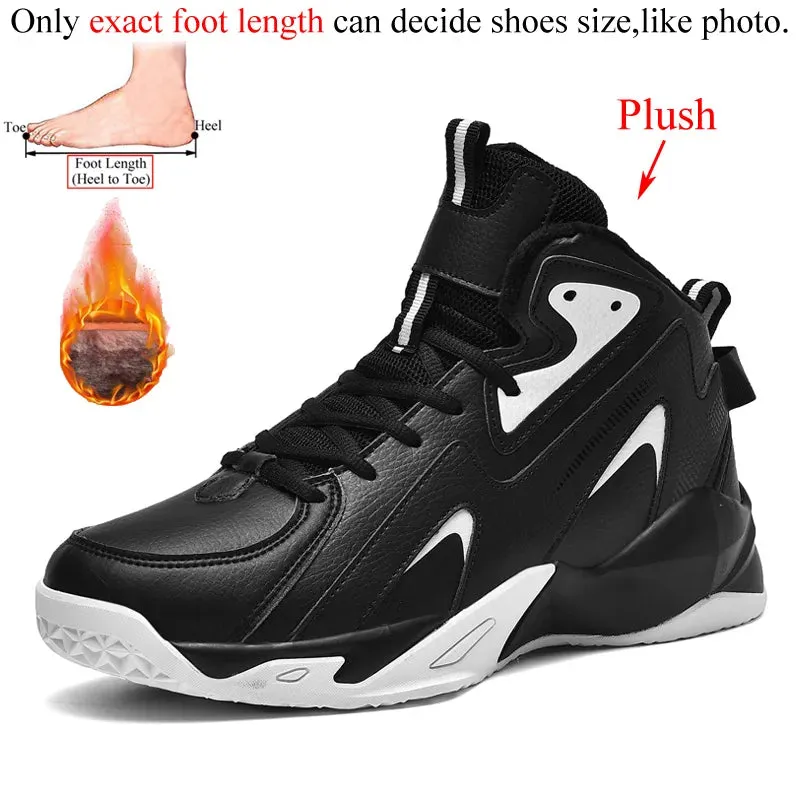 Men High-Top PU Leather Basketball Shoes Training Sneakers Sport Shoes