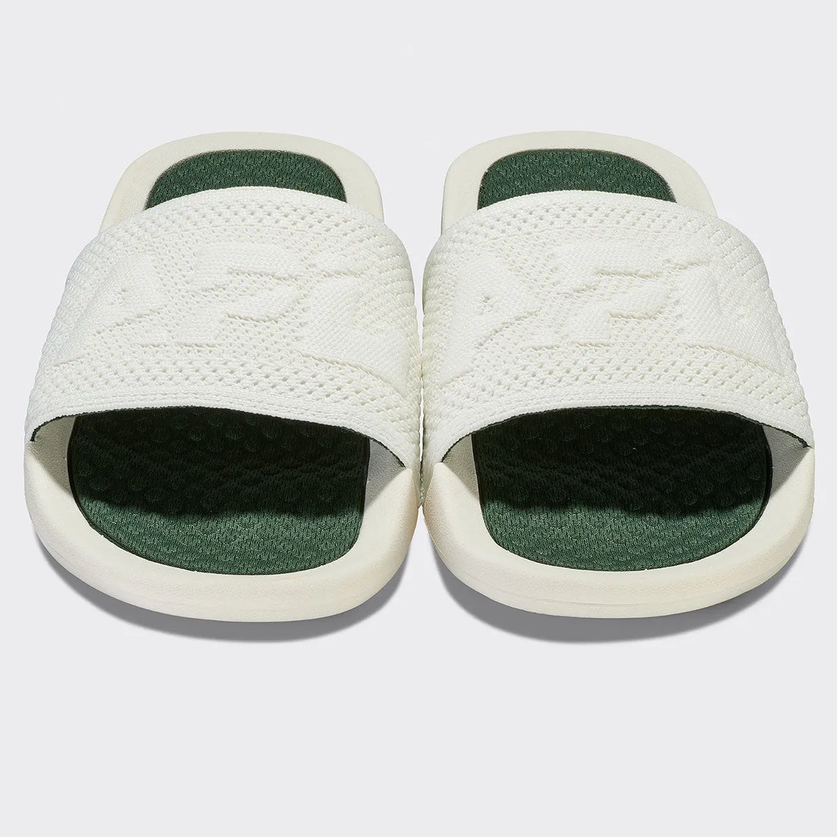Men's Big Logo TechLoom Slide Ivory / Great Green
