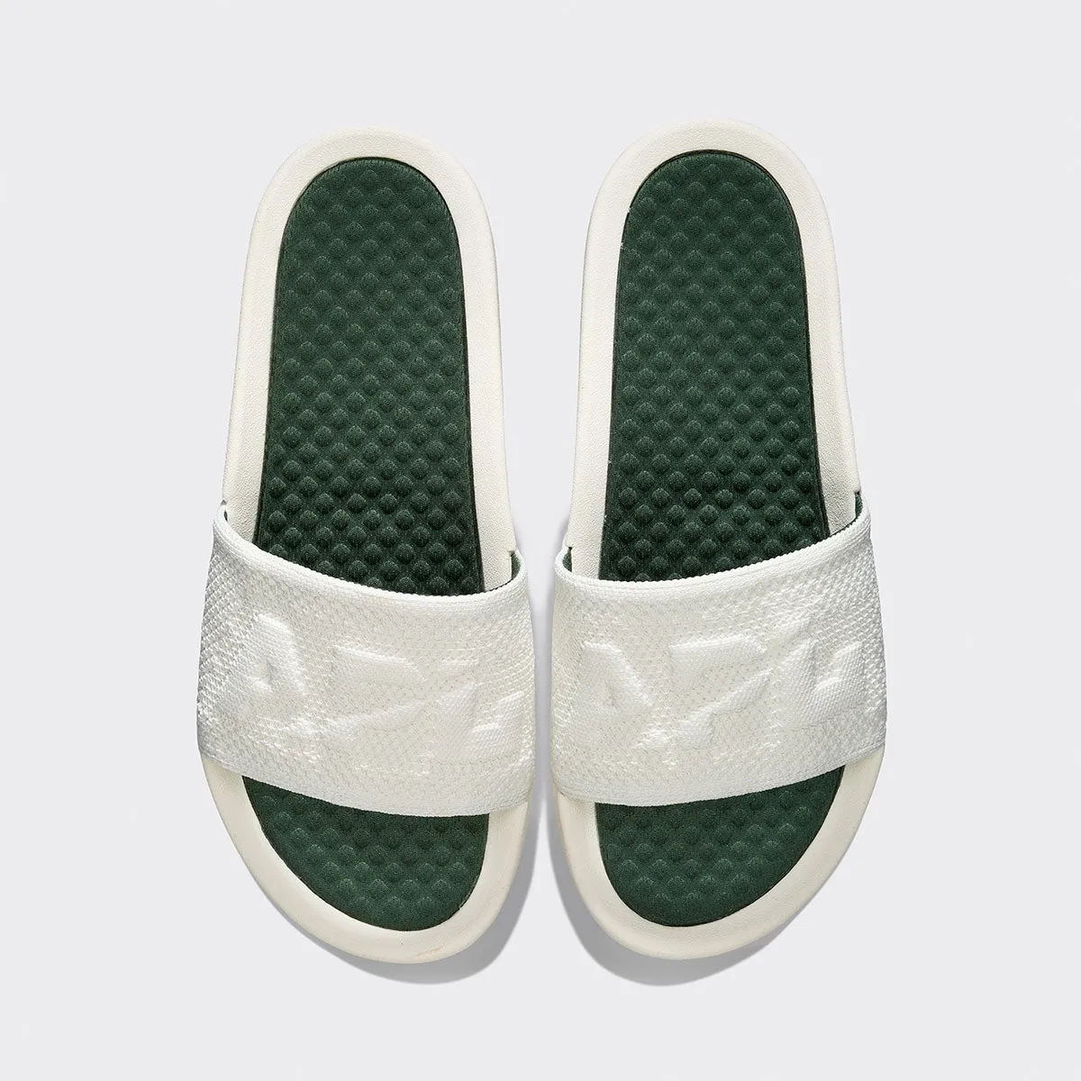 Men's Big Logo TechLoom Slide Ivory / Great Green