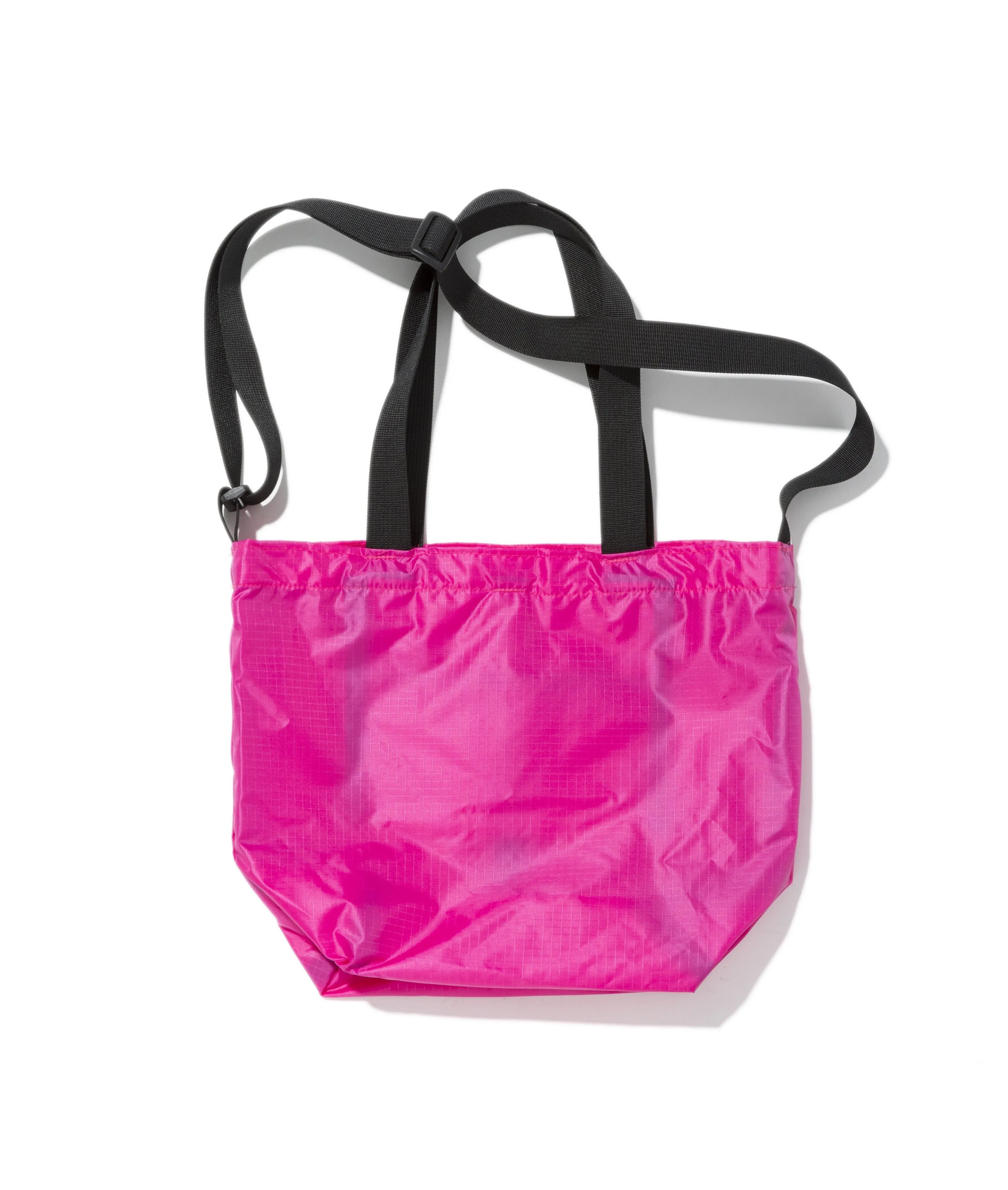 Mini Packable Tote / Fuchsia x Black