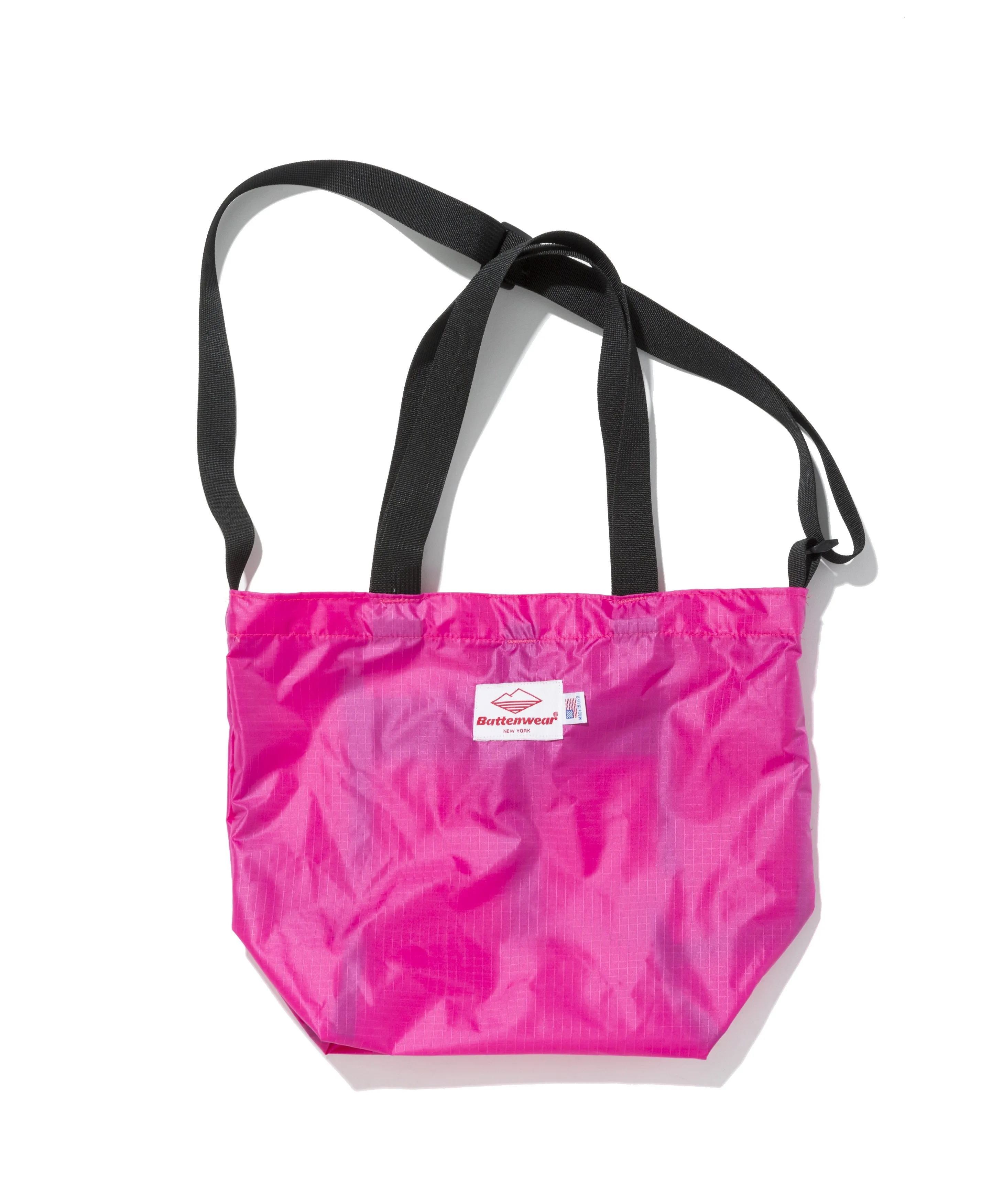 Mini Packable Tote / Fuchsia x Black