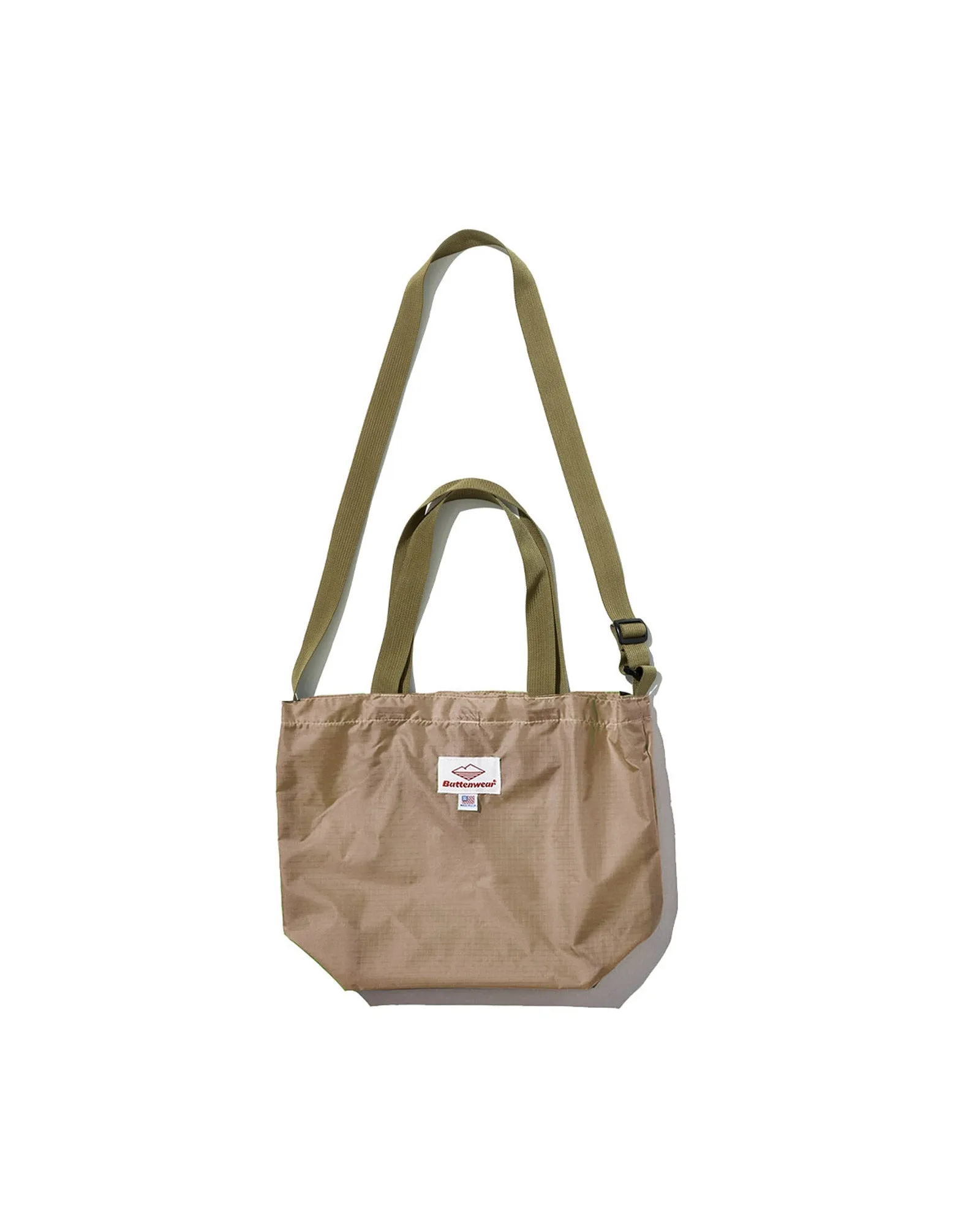 Mini Packable Tote / Khaki x Tan
