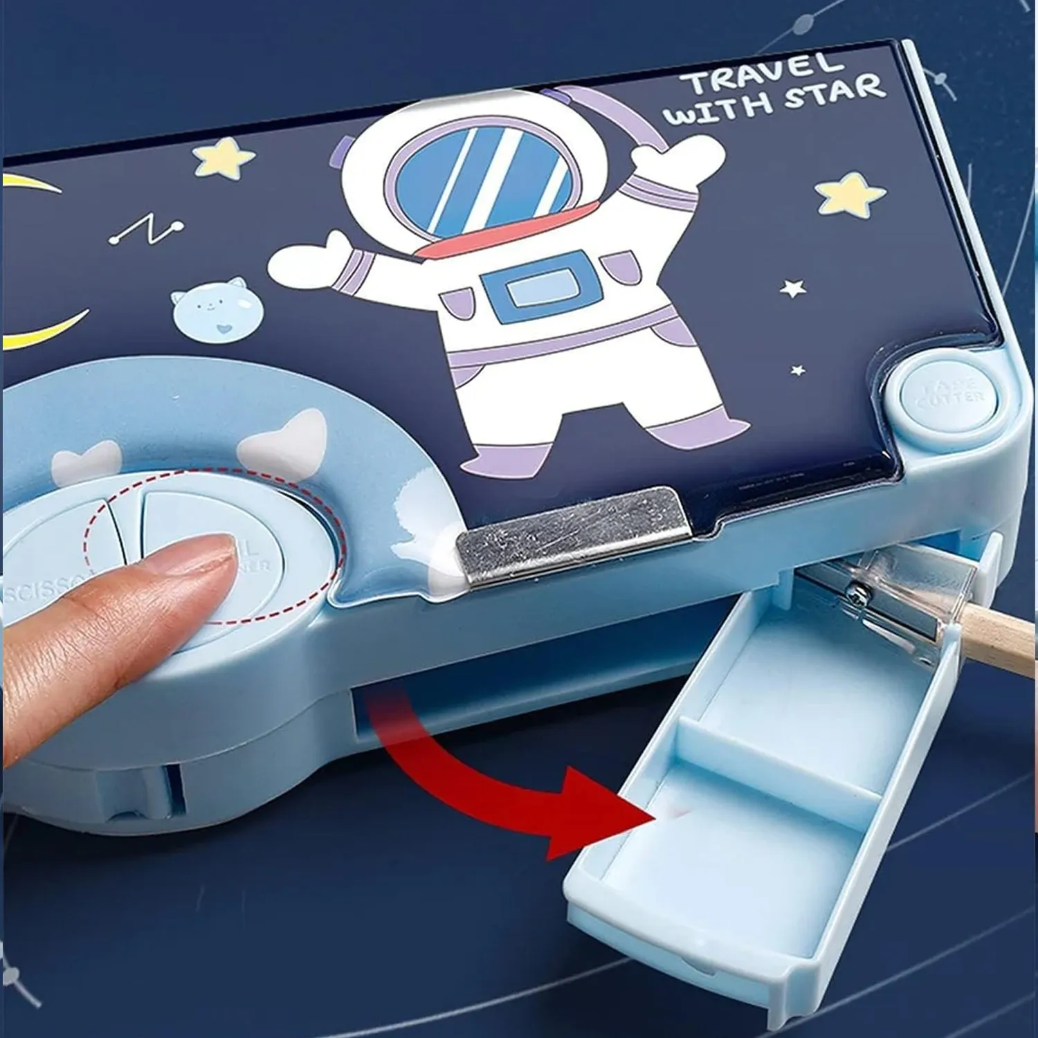 Multifunctional Pencil Box Space Theme Kids Pencil Box