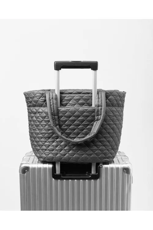 MZ Wallace Metro Tote Deluxe Medium Quilted Bag 1260X2129 | Pewter Metallic