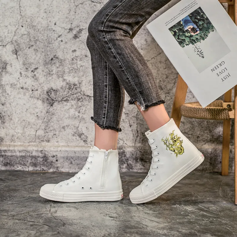 Nanccy Flat Bottom Fashionable High Top Shoes