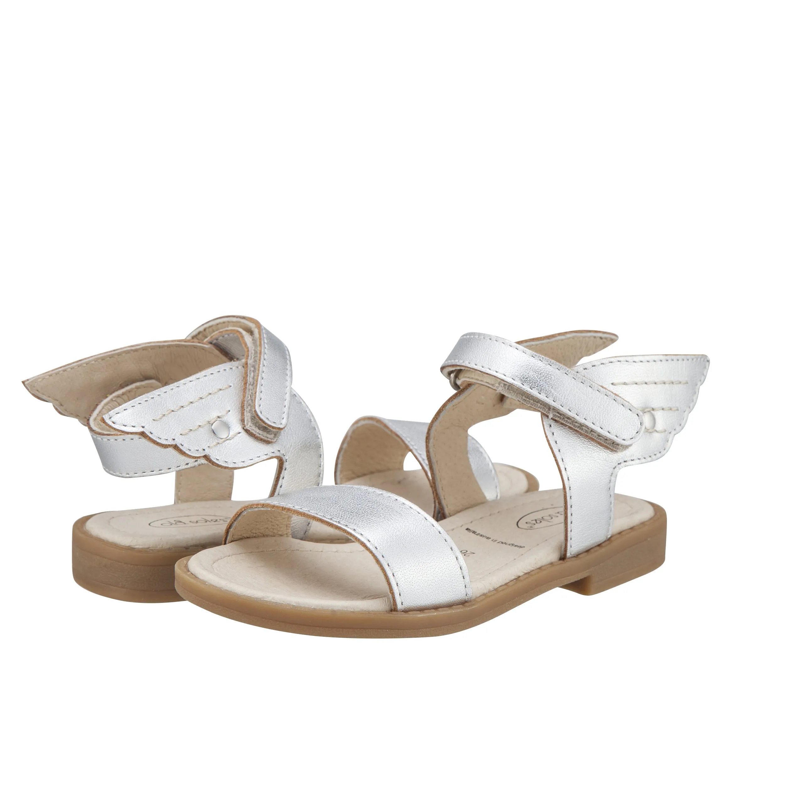 Old Soles Kids Girl Flying Leather Sandals in Silver