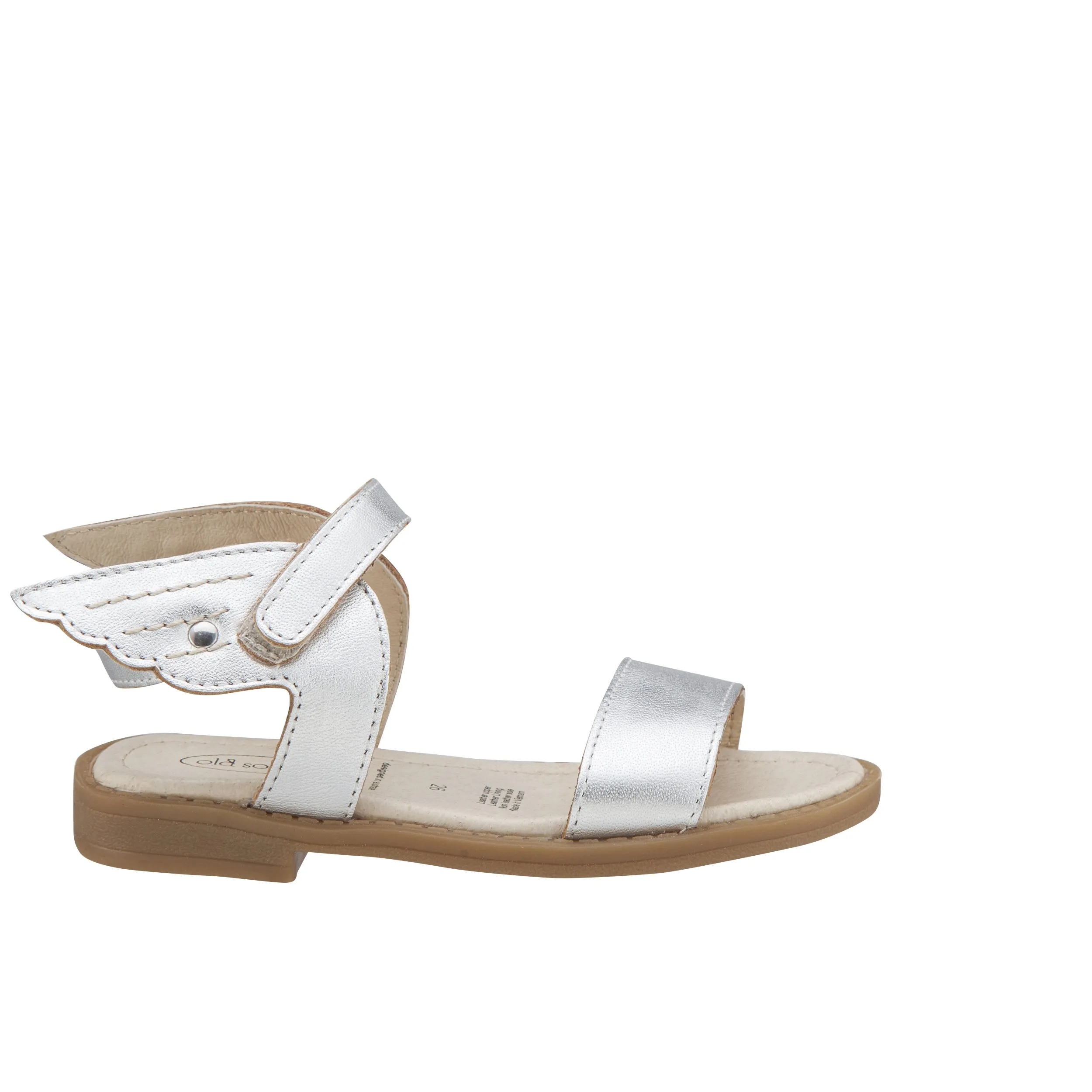 Old Soles Kids Girl Flying Leather Sandals in Silver