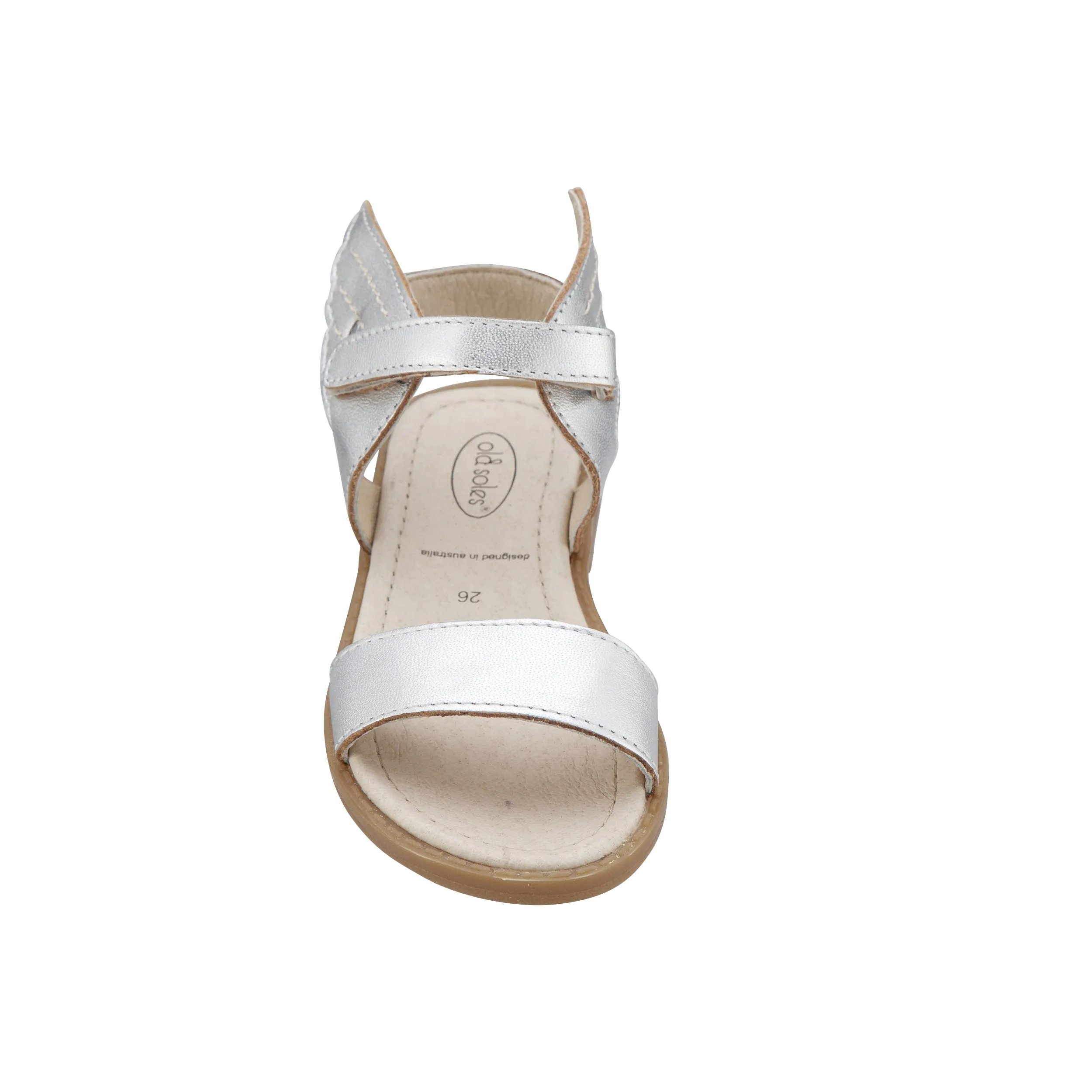Old Soles Kids Girl Flying Leather Sandals in Silver