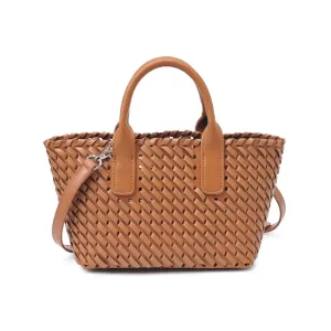 Paisley Woven Crossbody Tote Tan