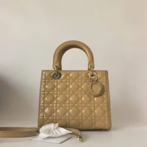 Preloved Dior Lady Dior Beige Tote Bag