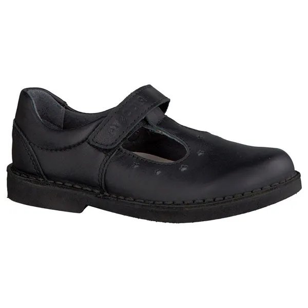 Ricosta Doris Black T Bar Velcro School Shoes