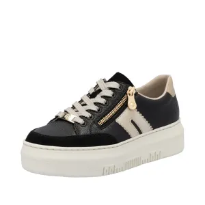 Rieker Black Side-zip Platform Trainer|M191200