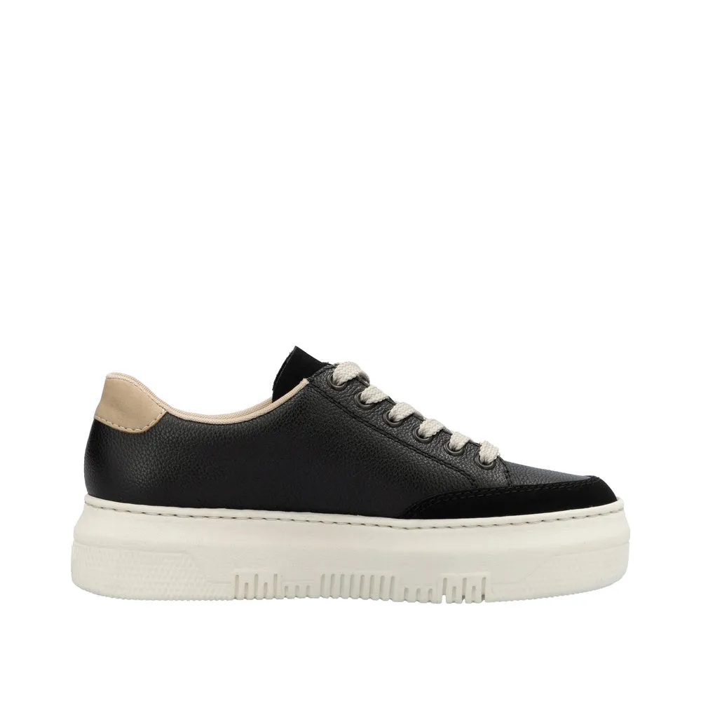 Rieker Black Side-zip Platform Trainer|M191200