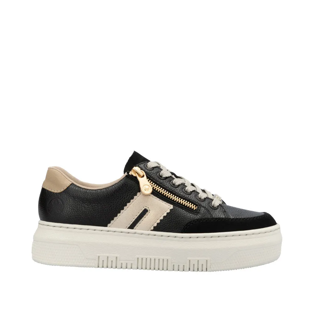 Rieker Black Side-zip Platform Trainer|M191200