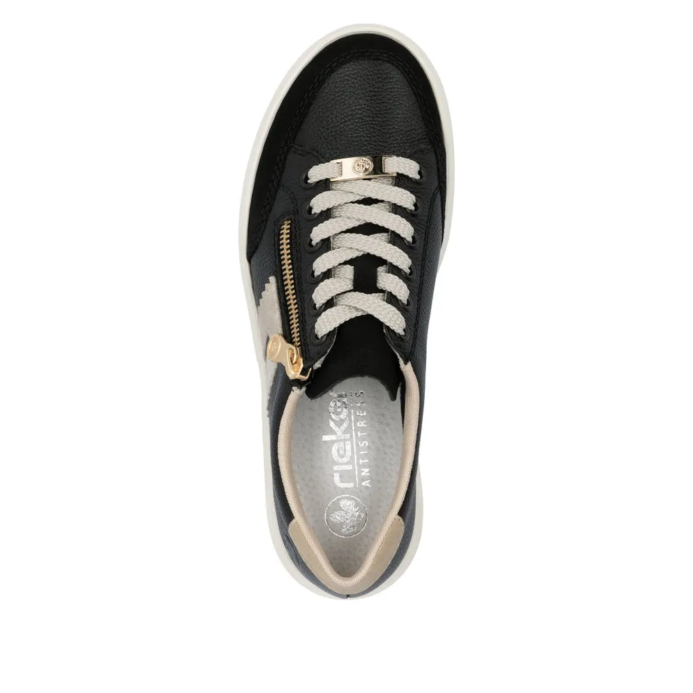 Rieker Black Side-zip Platform Trainer|M191200