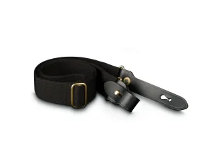 Shoulder Slings - HP (Black Webbing / Black Leather / Brass)