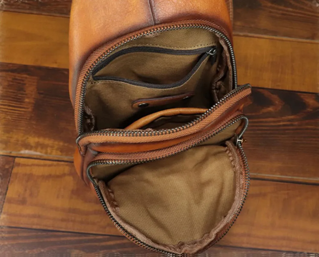 Small Womens Leather Chest Bag Leather Sling Bags For Women