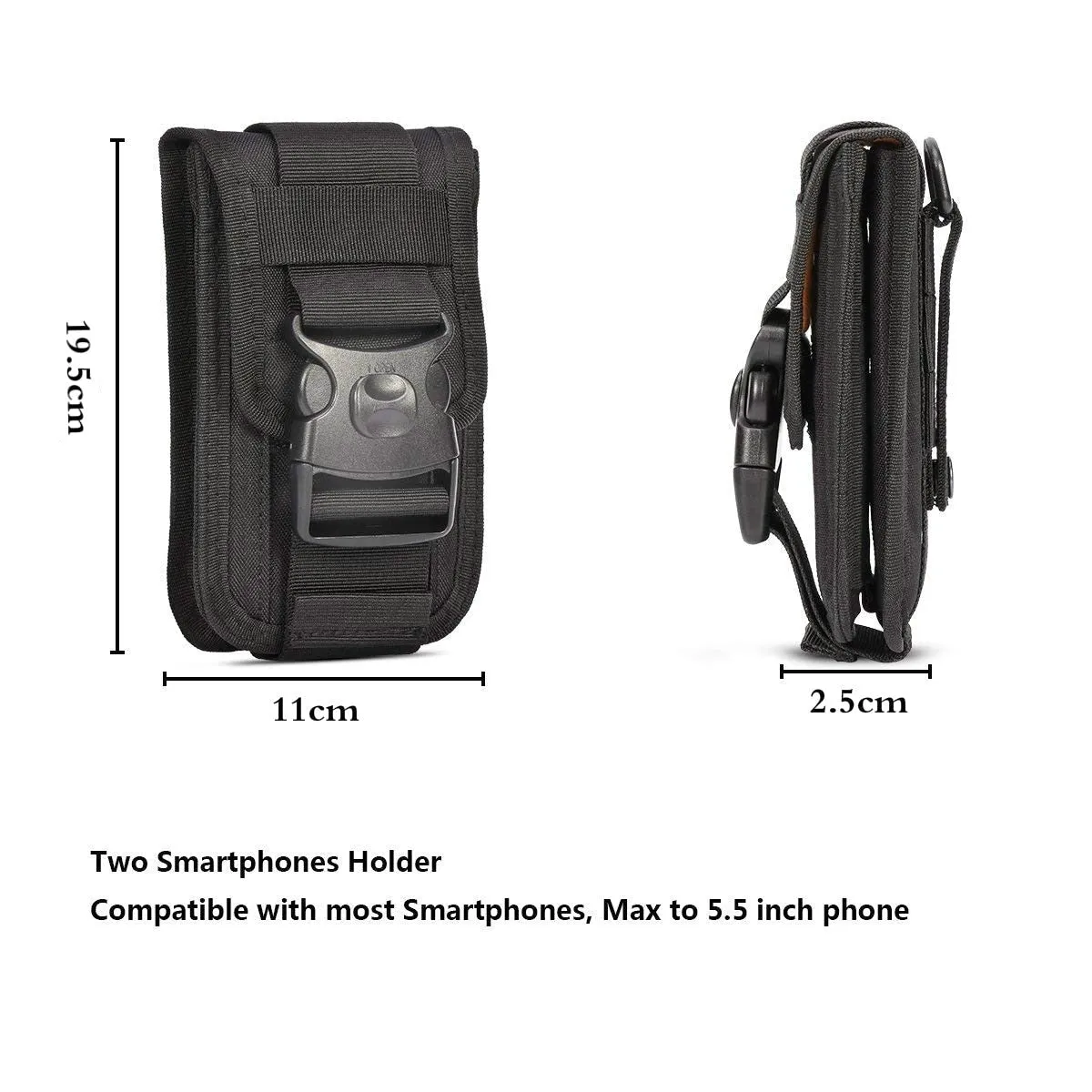 Tactical Molle Phone Holster Outdoor Belt Waist Bag - Multi-Function Travel EDC Pouch & Card Carrier