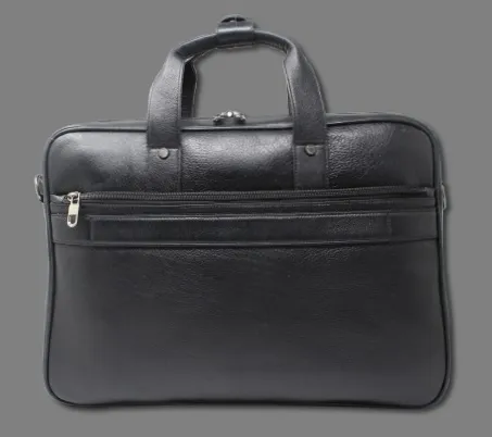Taha 2 pocket Genuine Leather Black Laptop Bag
