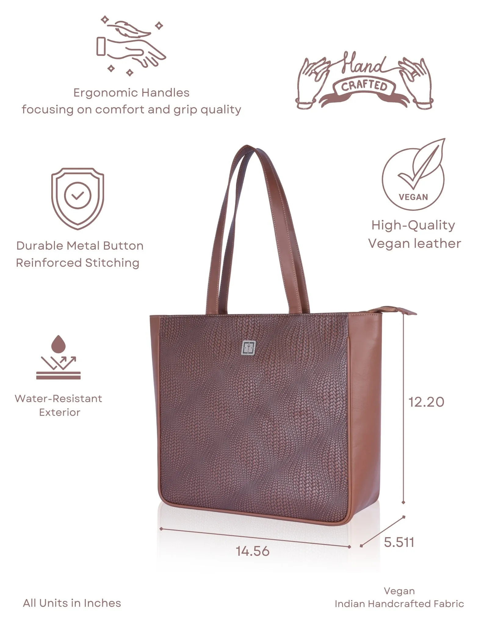 Texas Mirage Designer Big Tote Bag | Stylish & Functional Handcrafted Shoulder Bag for Mothers & Office Use | Premium Vegan Leather