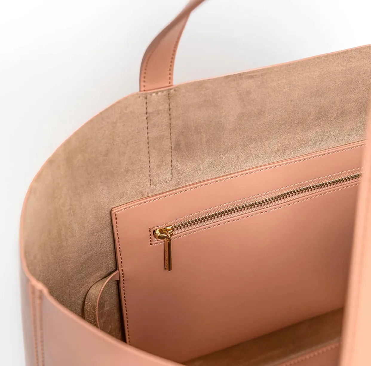The Apple Leather Tote: Dusty Rose