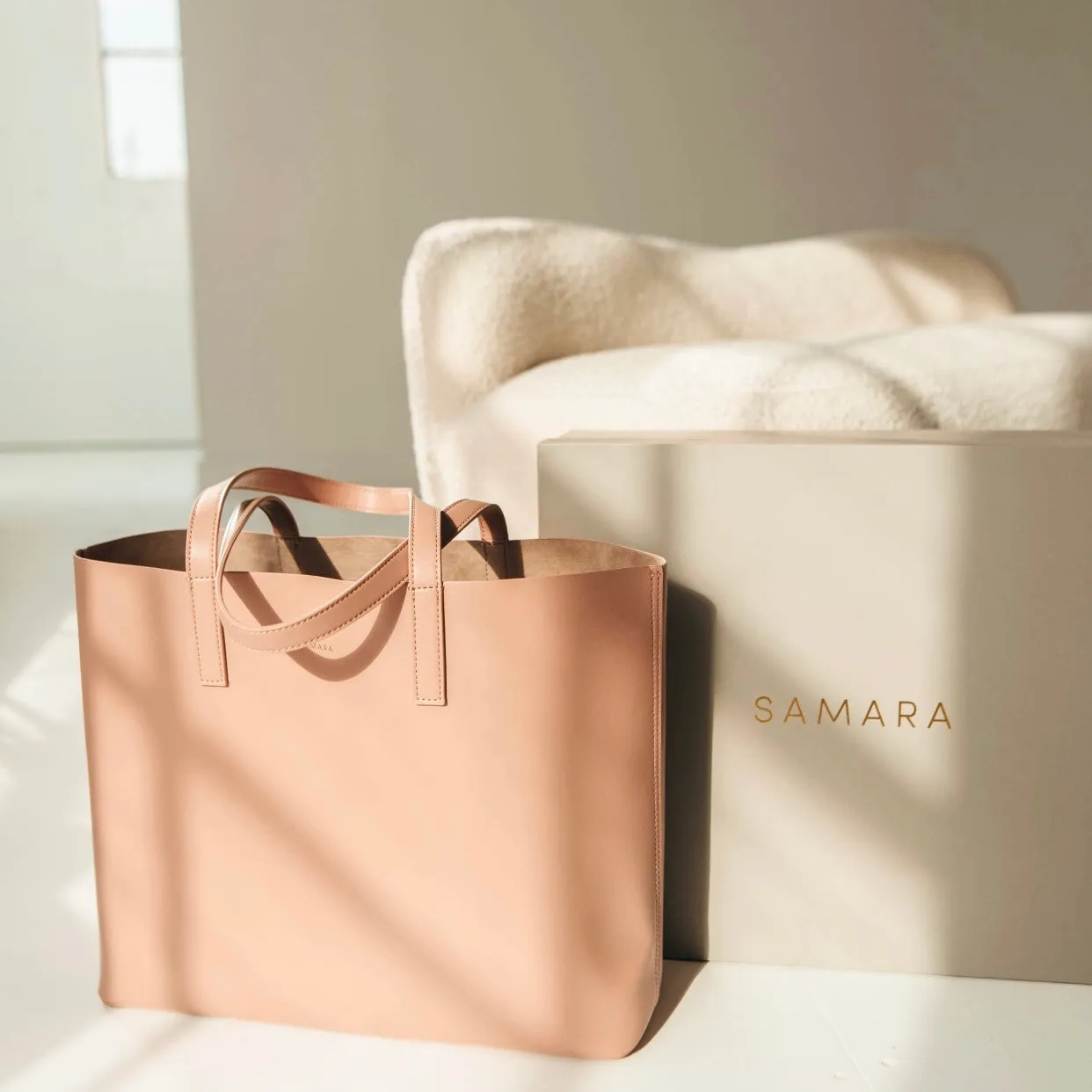 The Apple Leather Tote: Dusty Rose
