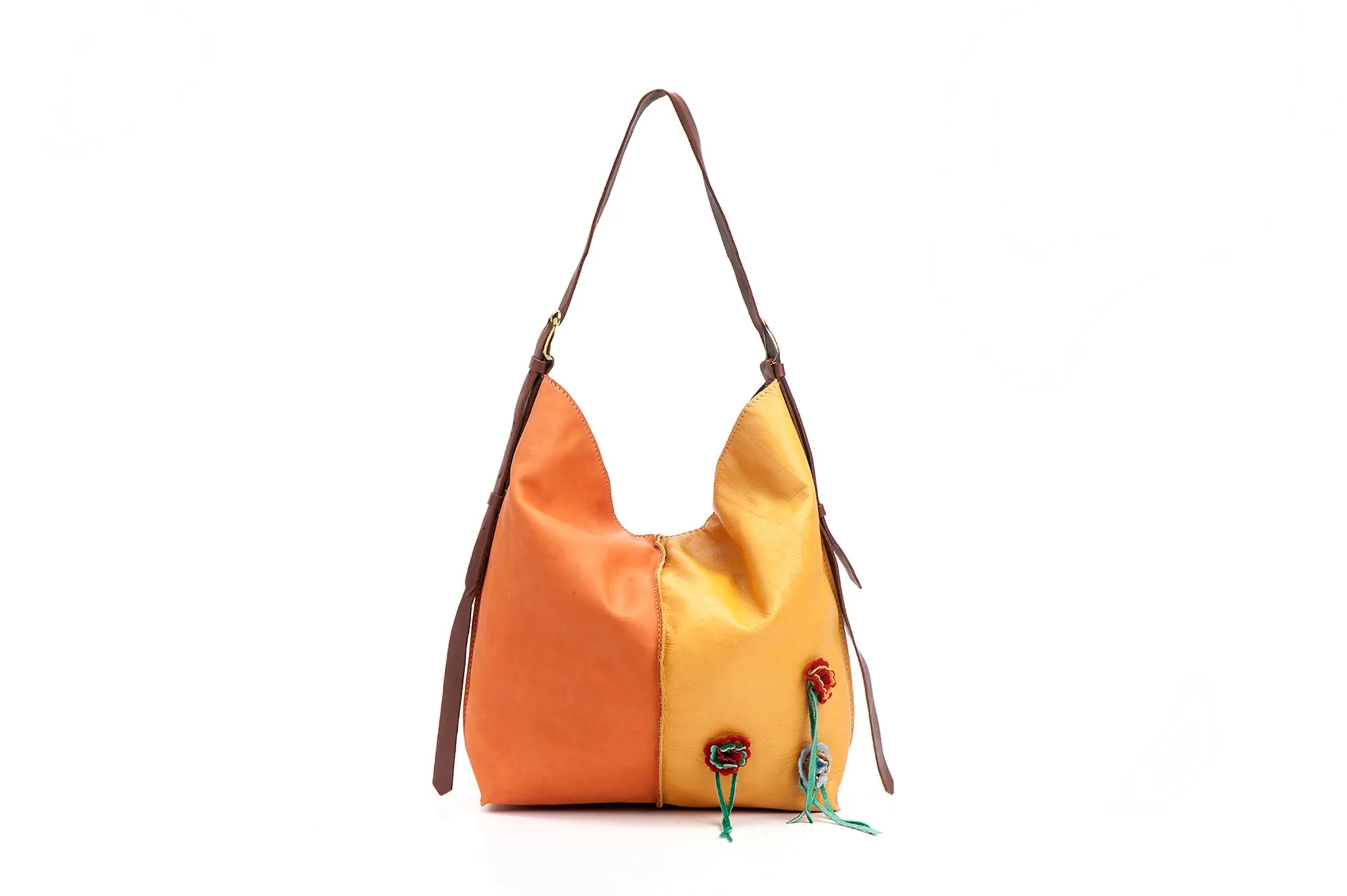 Tote Bag - Orange /Yellow Flowers