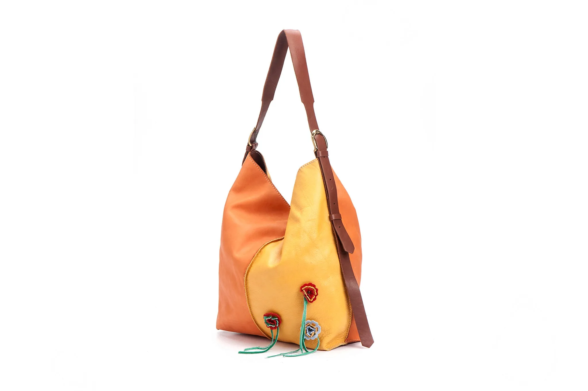 Tote Bag - Orange /Yellow Flowers