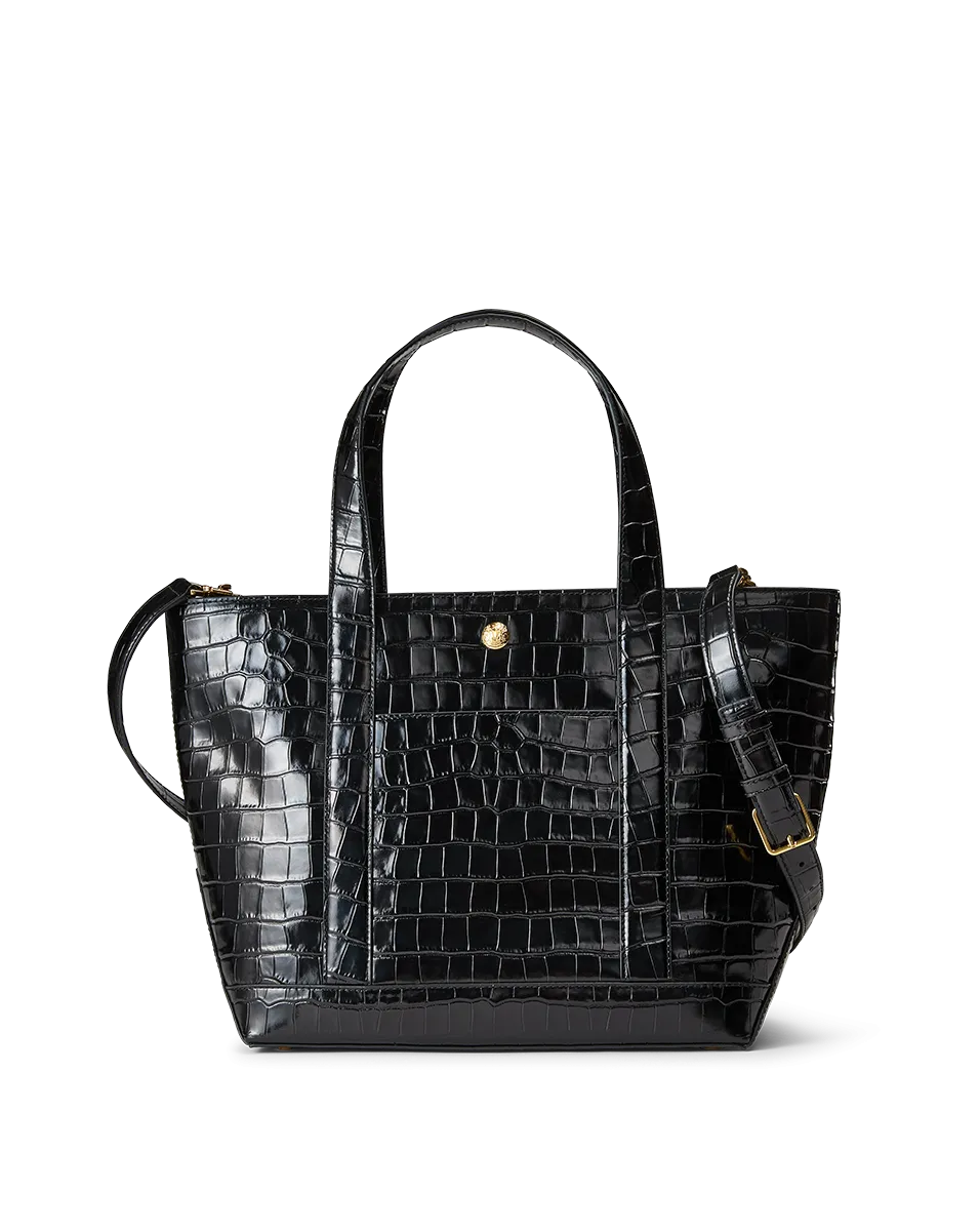 Veronica Beard Croc-Embossed Grand Goody Bag